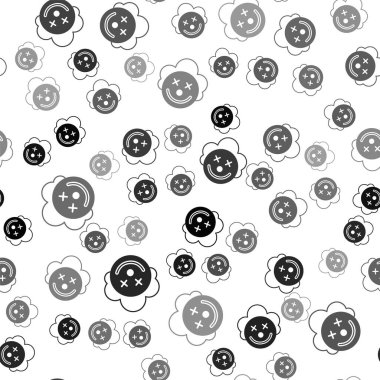 Siyah Palyaço baş simgesi, beyaz arka planda kusursuz desen izole etti. Vektör