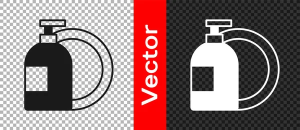 Negro Lavavajillas botella líquida y placa icono aislado sobre fondo transparente. Detergente líquido para lavar platos. Vector — Vector de stock