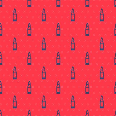 Mavi çizgi kurşun ikonu, kırmızı arkaplanda kusursuz desen izole etti. Vektör