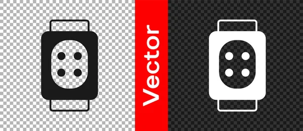 Siyah dizlik simgesi şeffaf arkaplanda izole edildi. Olağanüstü bir spor. Kaykay, bisiklet, paten kayma koruyucu giysi. Vektör