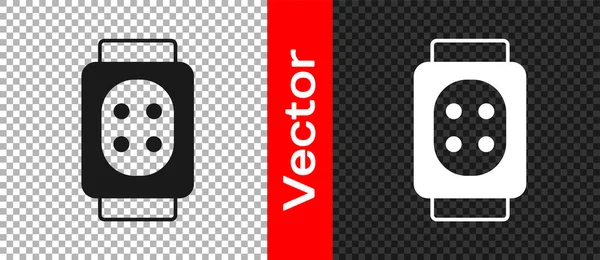 Das schwarze Knieschoner-Symbol isoliert auf transparentem Hintergrund. Extremsport. Skateboarden, Fahrrad, Schutzausrüstung für Rollschuhfahrer. Vektor — Stockvektor