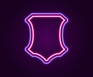 Parlayan neon çizgisi simgesi siyah arkaplanda izole edildi. Renkli taslak konsepti. Vektör