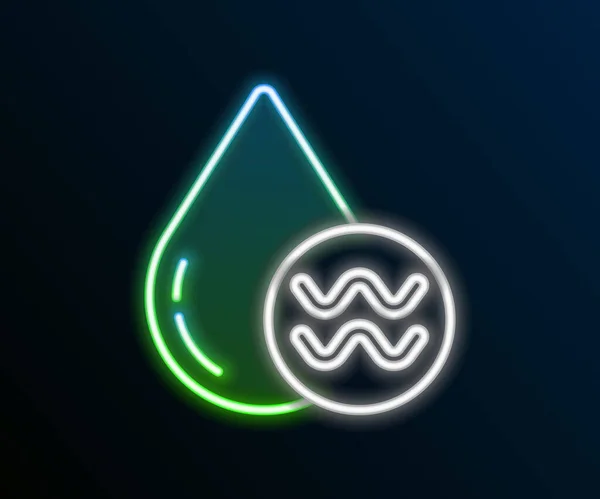 Светящаяся неоновая линия Recycle clean aqua icon isolated on black background. Капля воды с утилизацией знаков. Красочная концепция контура. Вектор — стоковый вектор