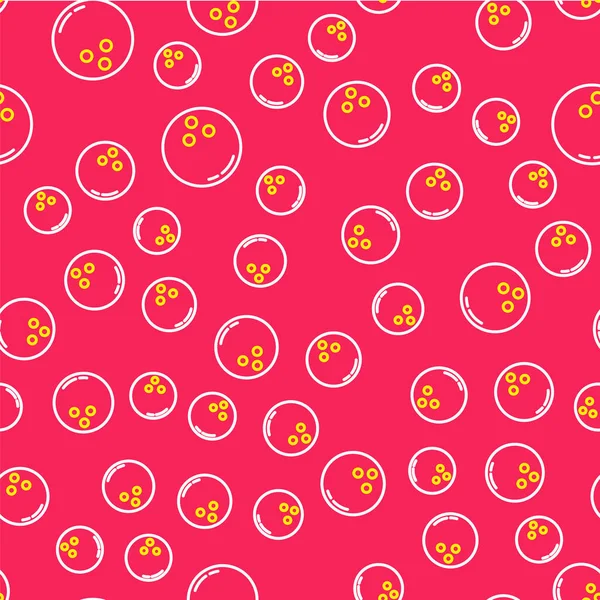 Line Bowling ball icon isolated seamless pattern on red background. Sport equipment. Vector — Image vectorielle