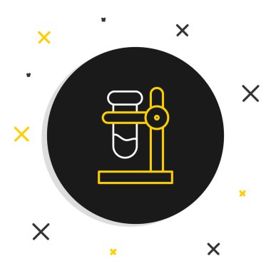 Çizgi Cam test tüpü beyaz arkaplanda izole edilmiş ikon üzerinde. Laboratuvar ekipmanları. Renkli taslak konsepti. Vektör