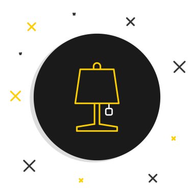 Çizgi Masa Lambası simgesi beyaz arkaplanda izole edildi. Renkli taslak konsepti. Vektör