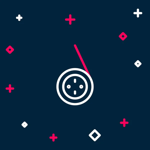 Line Yoyo toy icon isolated on blue background. Colorful outline concept. Vector — 스톡 벡터