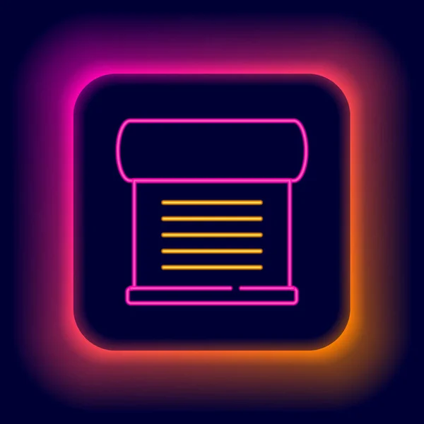 Glowing neon line Decree, paper, parchment, scroll icon icon isolated on black background. Colorful outline concept. Vector — Stock Vector