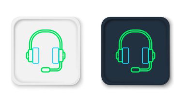 Beyaz arkaplanda hat kulaklığı simgesi izole edildi. Müşteri hizmetleri, yardım hattı, çağrı merkezi, faq, bakım. Renkli taslak konsepti. Vektör