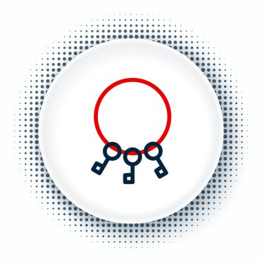 Beyaz arkaplanda izole edilmiş bir sürü anahtar simgesi var. Renkli taslak konsepti. Vektör