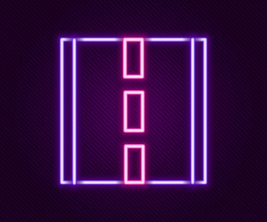 Parlayan neon çizgisi simgesi siyah arkaplanda izole edildi. Renkli taslak konsepti. Vektör