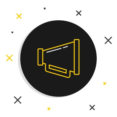 Beyaz arkaplanda Hat Megafonu simgesi izole edildi. Sözcü işareti. Renkli taslak konsepti. Vektör