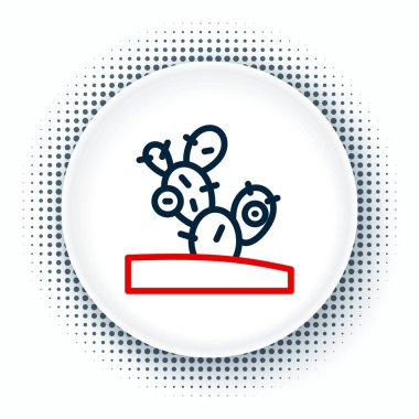 Kaktüs çizgi simgesi beyaz arkaplanda izole edildi. Renkli taslak konsepti. Vektör