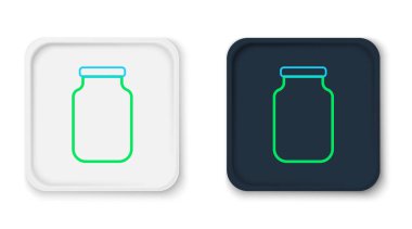 Beyaz zemin üzerinde vida kapağı simgesi olan çizgi cam kavanozu. Renkli taslak konsepti. Vektör