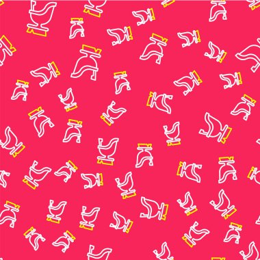 Roma ordusunun miğfer ikonu kırmızı arka planda kusursuz deseni izole etti. Vektör