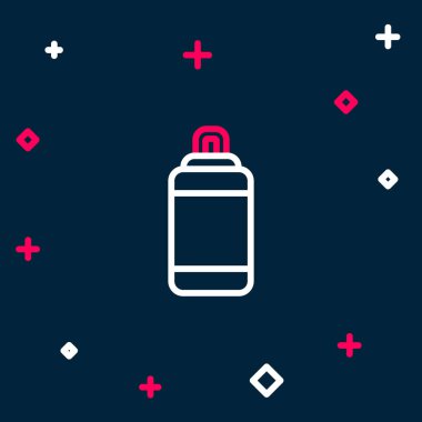 Hat Kum Torbası simgesi mavi arkaplanda izole edildi. Renkli taslak konsepti. Vektör