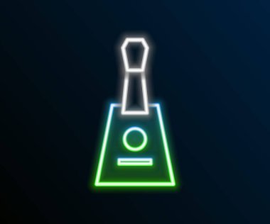 Parlayan neon hattı. Siyah zemin üzerinde izole edilmiş balalayka ikonu. Renkli taslak konsepti. Vektör