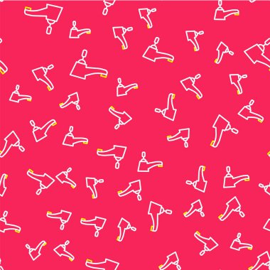 Line Water musluk simgesi kırmızı arkaplanda izole edilmiş. Vektör