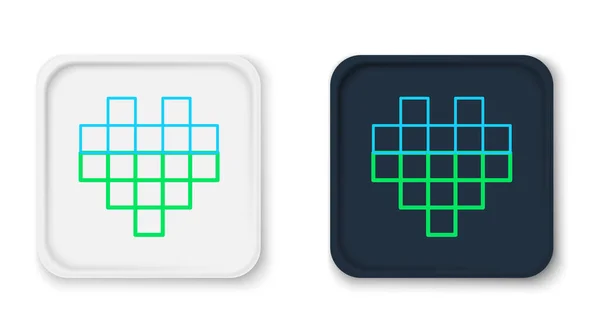 Line Pixel harten voor spel pictogram geïsoleerd op witte achtergrond. Kleurrijk concept. Vector — Stockvector