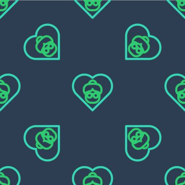 Hat büyükannesi ikonu mavi arka planda pürüzsüz desen izole etti. Vektör