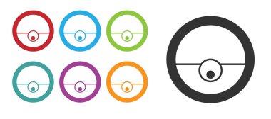 Siyah Robot elektrikli süpürge ikonu beyaz arka planda izole edildi. Otomatik süpürme için ev aletleri, ev temizliği için dijital cihazlar. Simgeleri renklendirin. Vektör