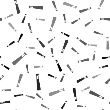 Black Baseball bat icon isolated seamless pattern on white background. Vector