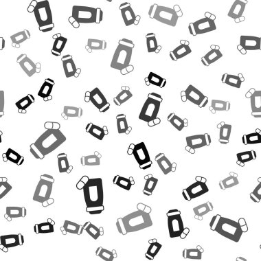 Siyah Yatıştırıcı hap ikonu beyaz arka planda izole edilmiş kusursuz desen. Vektör