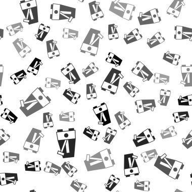 Hareket simgesinde sarkacı olan siyah klasik metronom beyaz arkaplanda izole edilmiş kusursuz desen. Müzik ve ritim mekanizması. Vektör