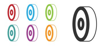 Black Skateboard ball bearing icon isolated on white background. Set icons colorful. Vector