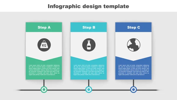 Set Weight, Bottle and Worldwide. Business infographic template. Vector — Stockvector