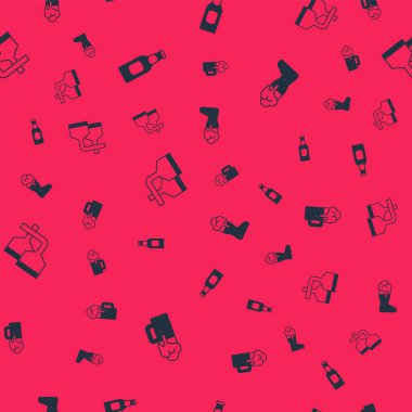 Ahşap bira bardağı, bira şişesi, demleme işlemi ve cam botları kusursuz desenlere ayarlayın. Vektör