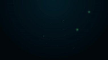 Siyah arka planda izole edilmiş şarap ikonu için parlayan neon şeritli tahta fıçı. Fıçıda yıllanmış şarap. 4K Video hareketli grafik canlandırması