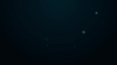 Parlayan neon hattı Şef şapkası simgesi siyah arkaplanda izole edildi. Aşçılık sembolü. Aşçı şapkası. 4K Video hareketli grafik canlandırması