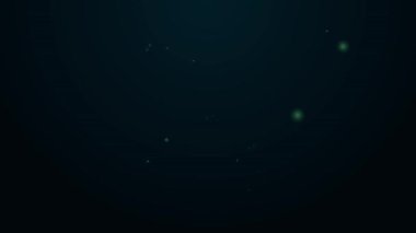 Parlak neon hattı şarap tatma, degulasyon simgesi siyah arkaplanda izole edilmiş. Bardaklı şarap için tahta fıçı. 4K Video hareketli grafik canlandırması