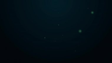 Parlayan neon hattı. Siyah arka planda izole edilmiş şarap ikonu. Şarapla ilgili detaylar. 4K Video hareketli grafik canlandırması