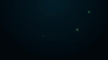 Parlayan neon hattı şarap sıcaklığı simgesi siyah arkaplanda izole edildi. 4K Video hareketli grafik canlandırması