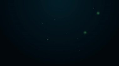 Siyah arka planda izole edilmiş bir fıçı simgesi için parlak neon hattı dokunun. 4K Video hareketli grafik canlandırması