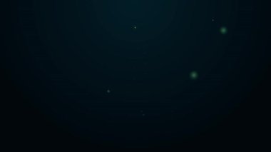 Parlayan neon hattı Gluten serbest tahıl ikonu siyah arkaplanda izole edildi. Buğday işareti yok. Yiyecek hoşgörüsüzlüğü sembolleri. 4K Video hareketli grafik canlandırması