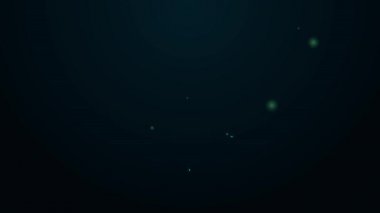Parlayan neon hattı imalat ikonu siyah arka planda izole edildi. Endüstriyel bina. 4K Video hareketli grafik canlandırması