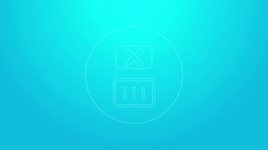 Mavi arka planda izole edilmiş, 90 derece santigrat derecenin altındaki pembe çizgi. Sıcaklık temizleme. 4K Video hareketli grafik animasyonu