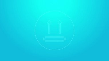 Mavi arka planda izole edilmiş, 90 derece santigrat derecenin altındaki pembe çizgi. Sıcaklık temizleme. 4K Video hareketli grafik animasyonu