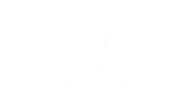 Siyah çizgi kemikleri ve kafatası, beyaz arka planda izole edilmiş toksik uyarı ikonu olarak görülüyor. 4K Video hareketli grafik canlandırması