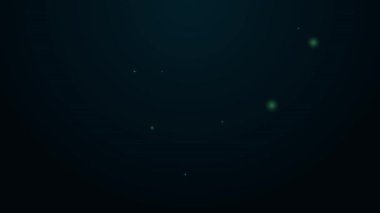 Parlayan neon hattı. Havaalanı terminalinde bekleyen insan. Siyah arka planda izole edilmiş. 4K Video hareketli grafik canlandırması