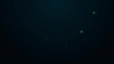 Parlayan neon hattı seyahat simgesi bavulu siyah arkaplanda izole edildi. Seyahat bagaj tabelası. Seyahat bagaj ikonu. 4K Video hareketli grafik canlandırması