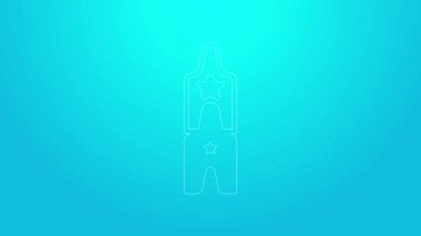 Pembe çizgi sirk bileti ikonu mavi arka planda izole edildi. Eğlence parkı. 4K Video hareketli grafik canlandırması