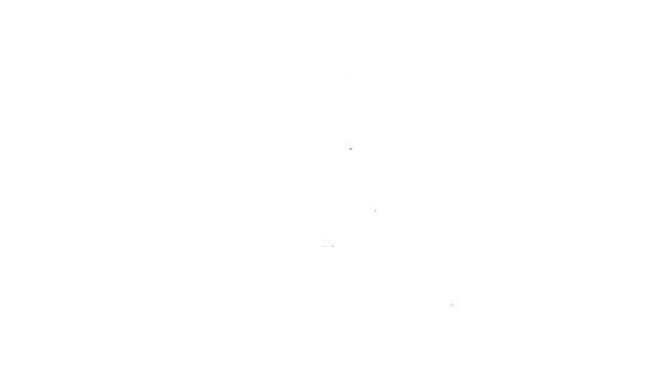 Černá čára Láhev vína ikona izolované na bílém pozadí. Podrobnosti o víně. Grafická animace pohybu videa 4K — Stock video