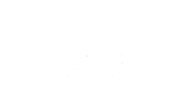 Línea negra Icono de camión de vino aislado sobre fondo blanco. Entrega rápida. Animación gráfica de vídeo 4K — Vídeos de Stock