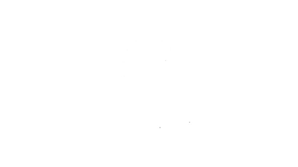 Linha preta Ícone de seca isolado no fundo branco. Animação gráfica em movimento de vídeo 4K — Vídeo de Stock