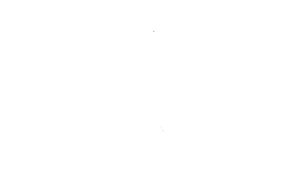 Чорна лінія піктограма вільного зерна Gluten ізольована на білому тлі. Немає знаку пшениці. Символи нетерпимості до їжі. 4K Відео рух графічна анімація — стокове відео