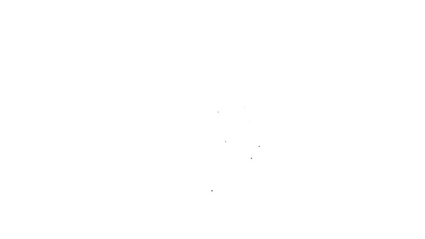 Черная линия Микроволновая печь значок изолирован на белом фоне. Значок бытовой техники. Может нагреваться в микроволновке. Видеографическая анимация 4K — стоковое видео